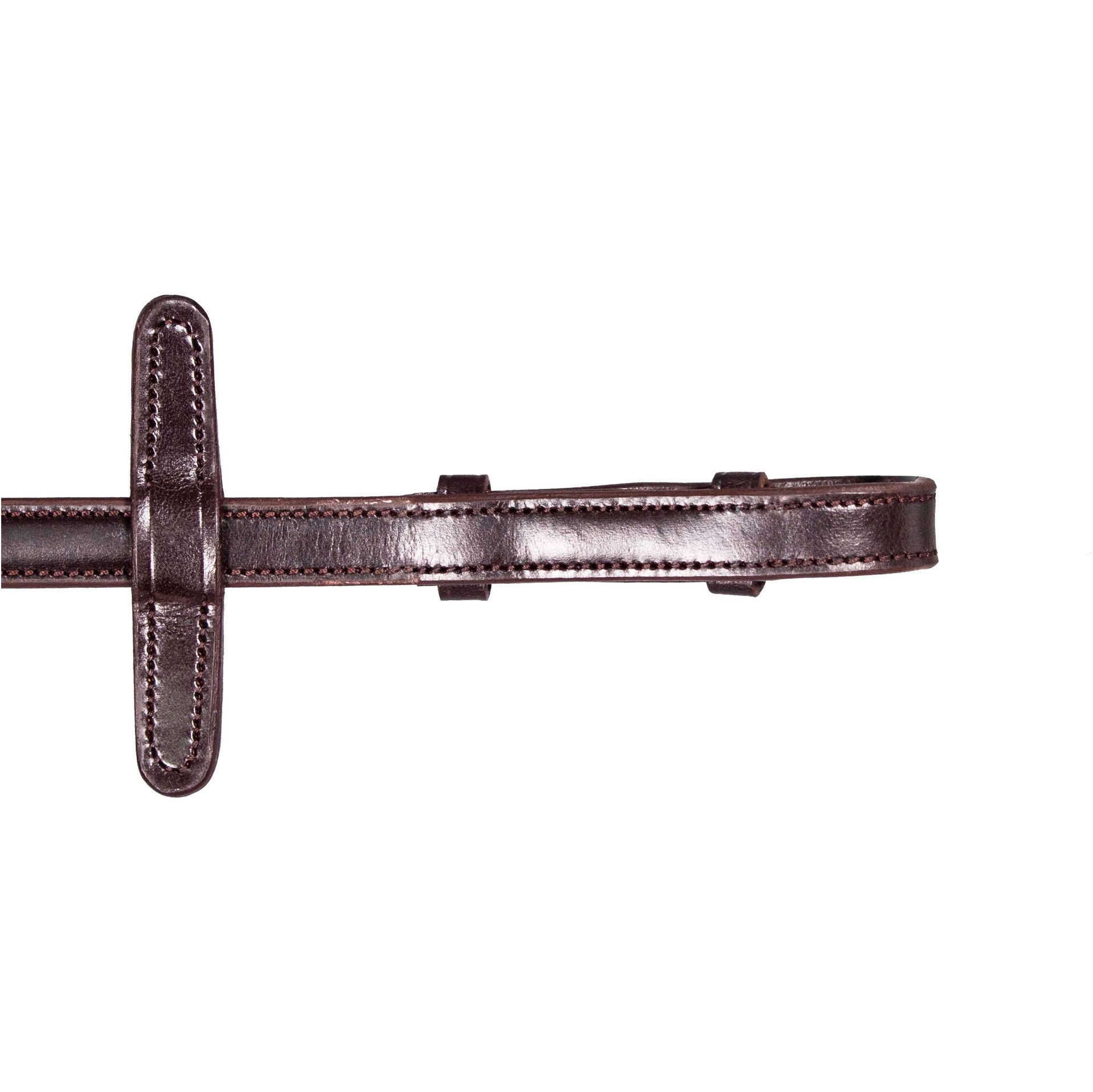 Henry James Saddlery Small Pimple Hybrid Rubber Reins with Leather Stoppers RR6 - Havana Brown